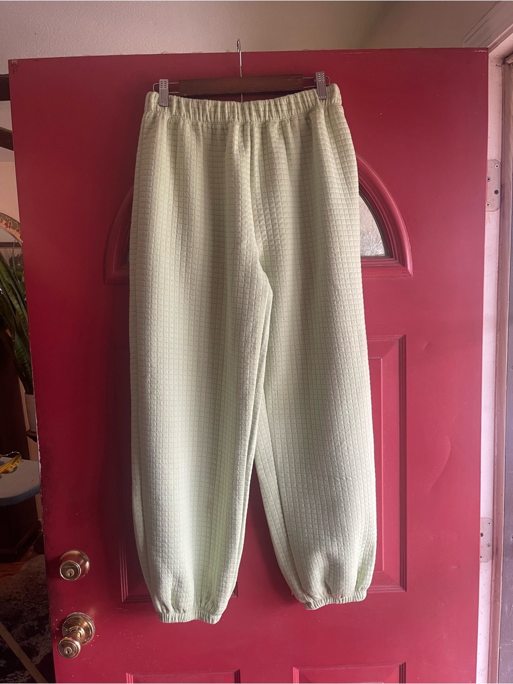 Princess Polly Kids Textured Sweatpants in Light Green